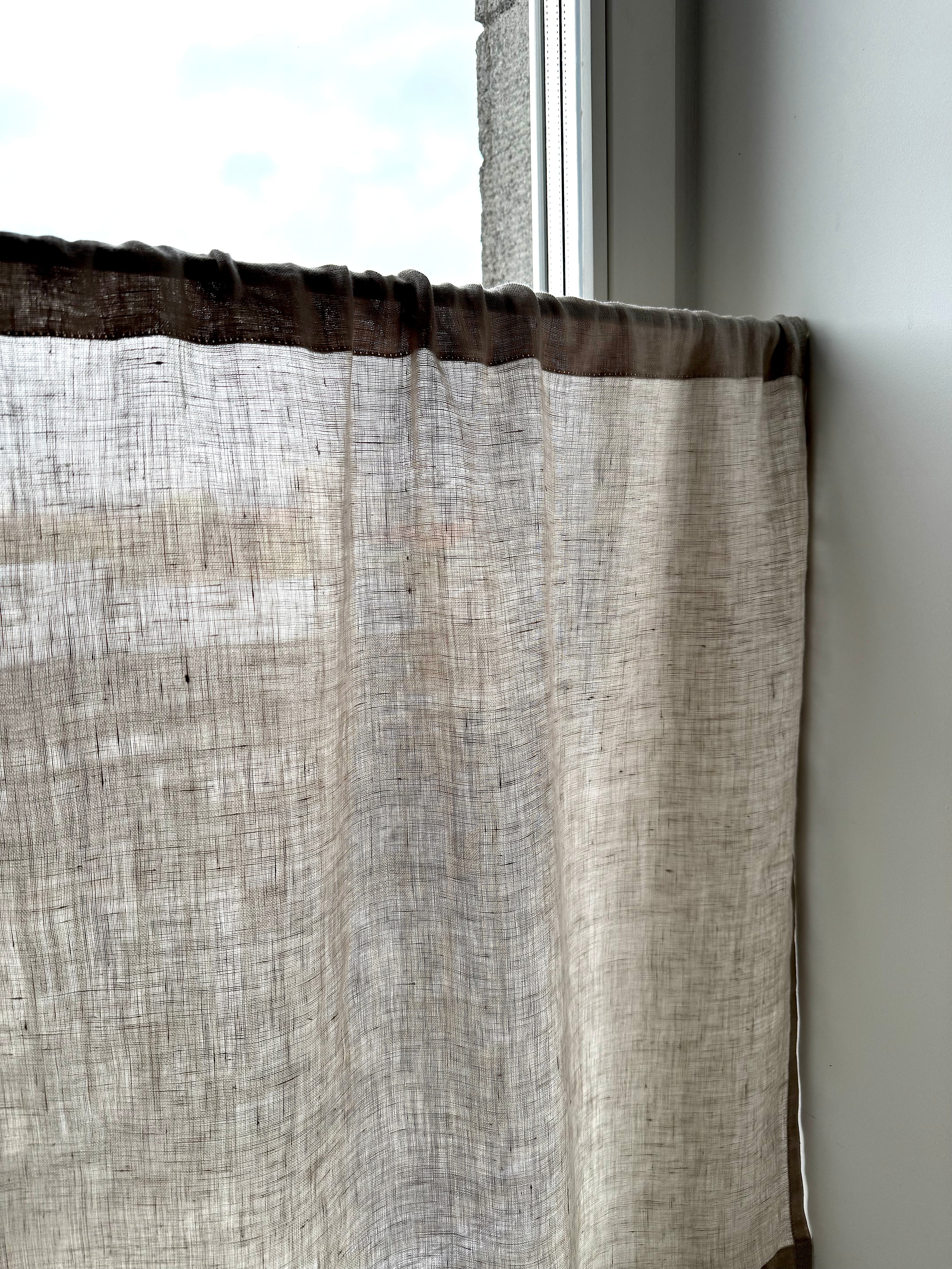 sheer linen cafe curtain