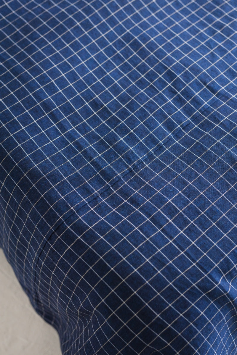 navy blue linen bedding