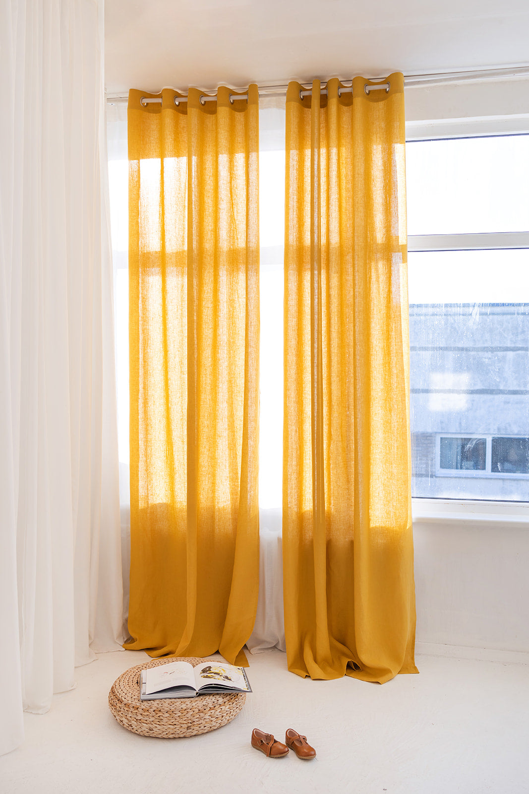 linen curtain with grommets