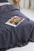Blue linen bedding