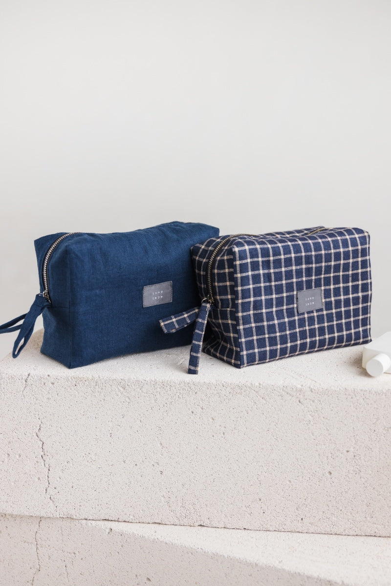 linen makeup bag