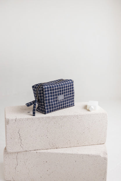 linen makeup bag