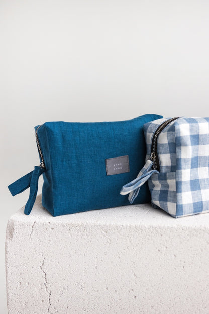 linen makeup bag