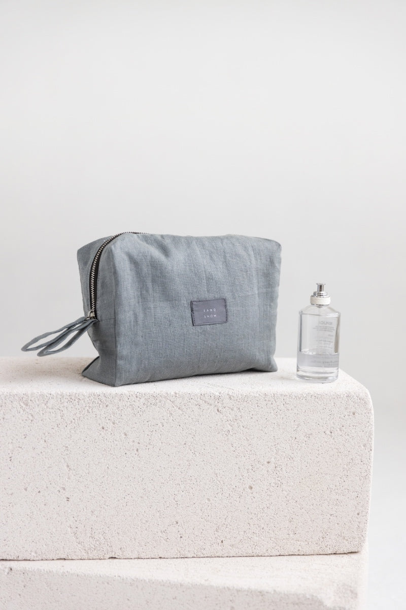 linen makeup bag