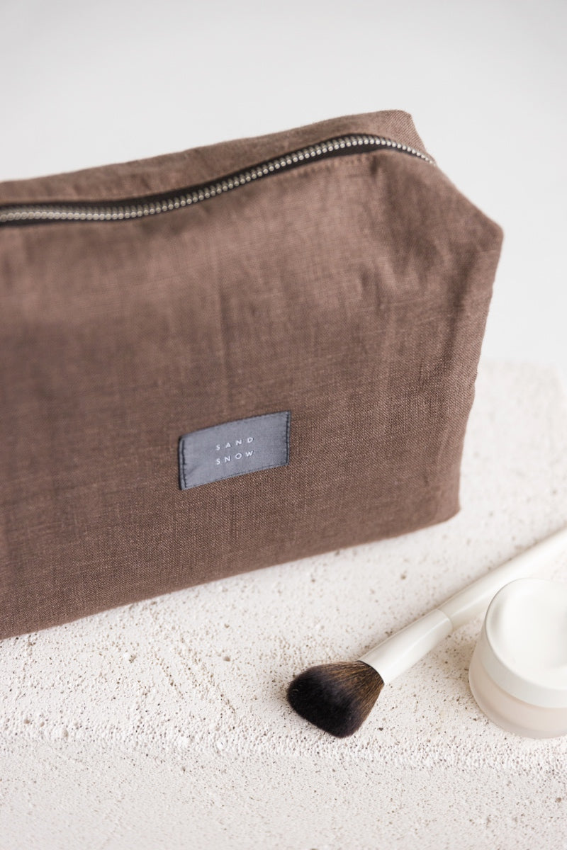 linen makeup bag