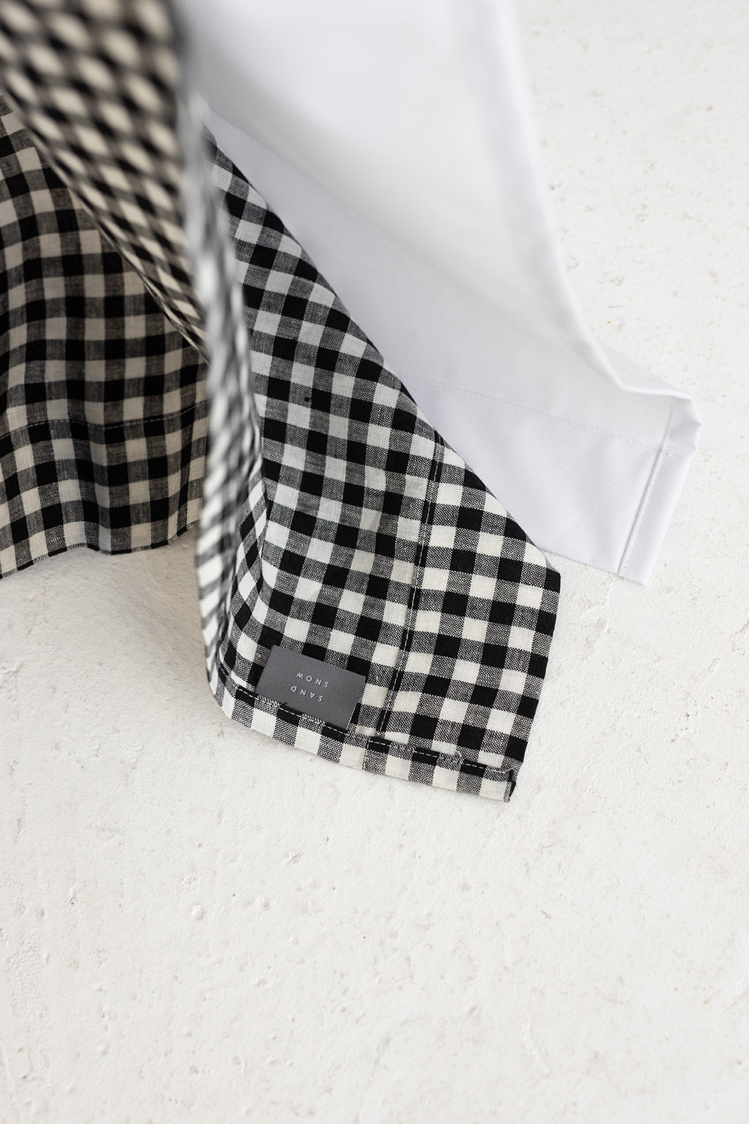 Waterproof Black Gingham Linen Shower Curtain 140cm / 55&