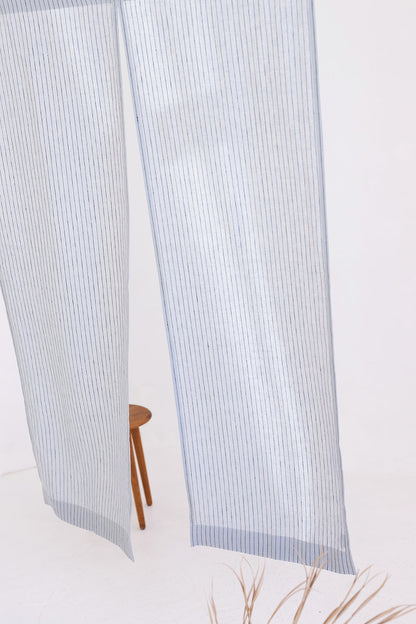 Ash Gray Pinstripe Linen Japanese Noren Curtain
