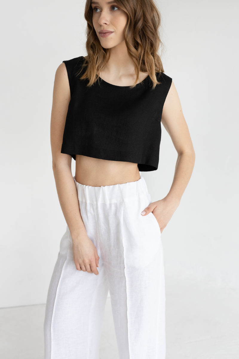 linen crop top