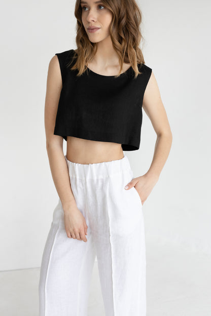 linen crop top