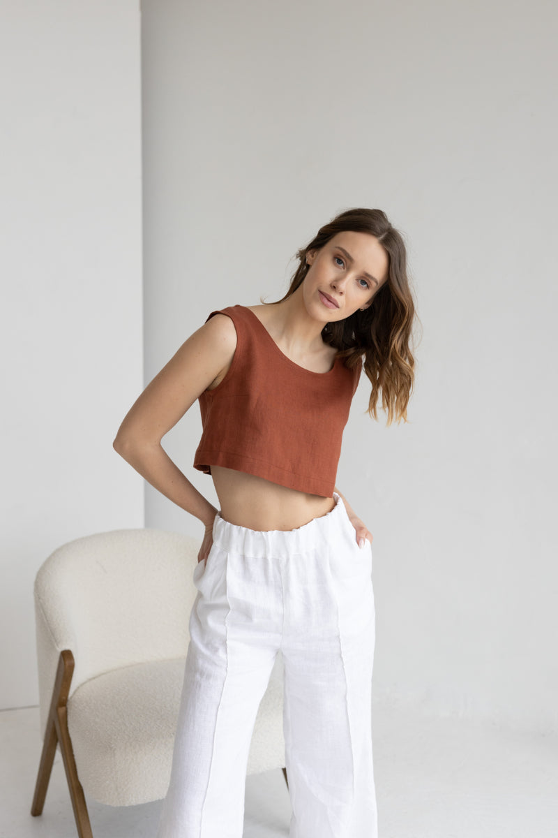 linen crop top
