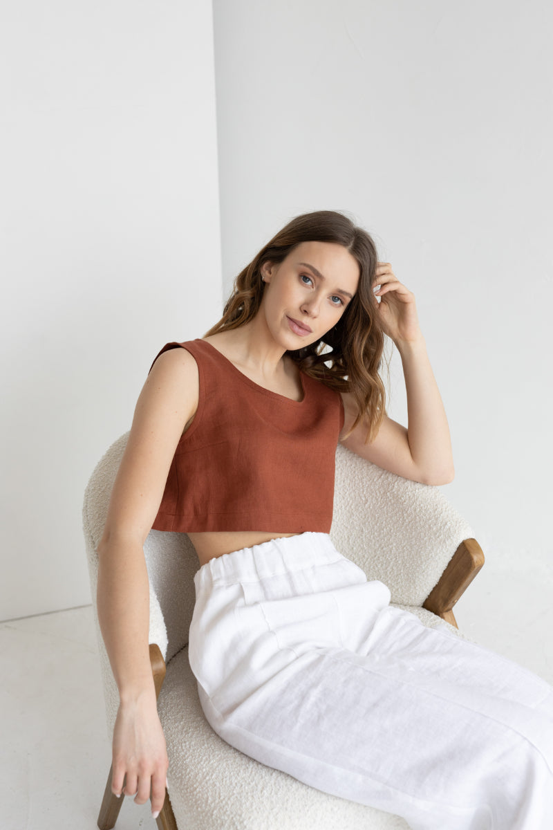 linen crop top