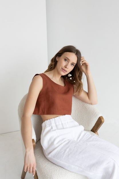 linen crop top