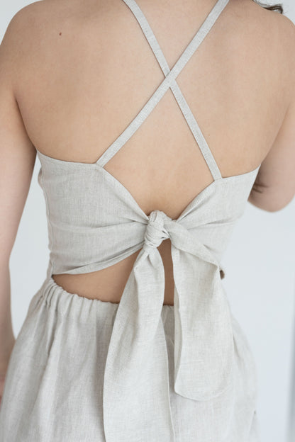 open back linen dress