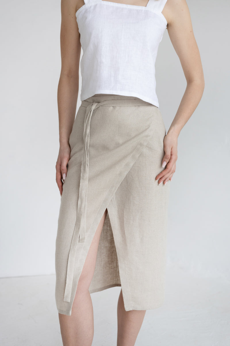 linen wrap skirt