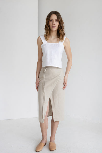 linen wrap skirt