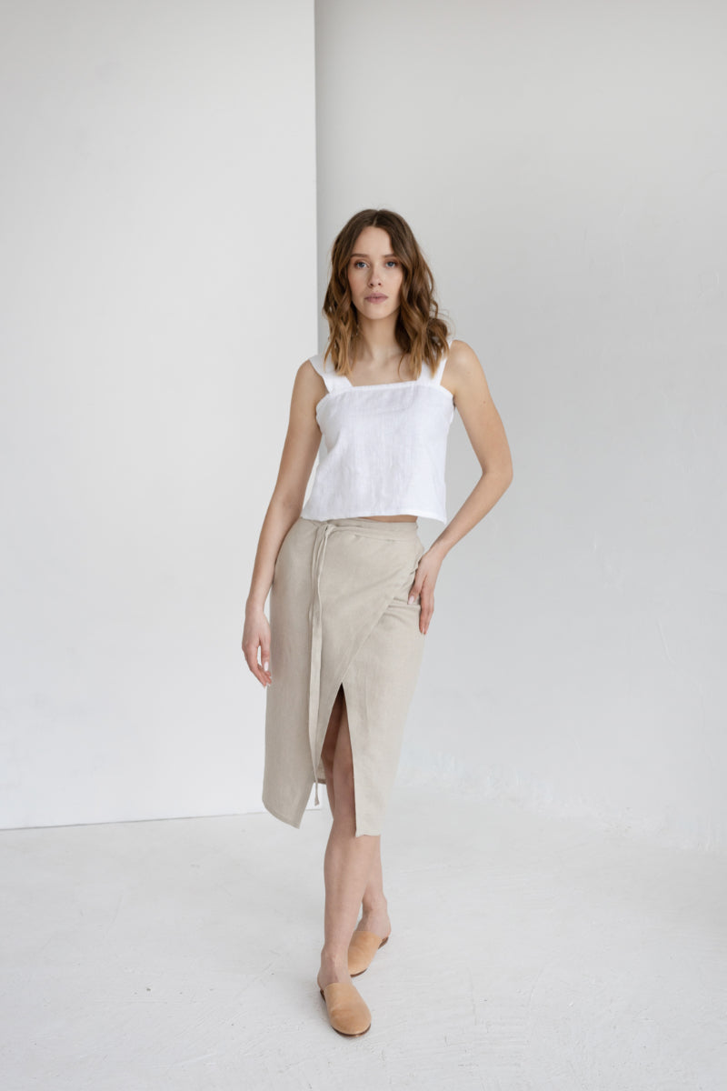 linen wrap skirt
