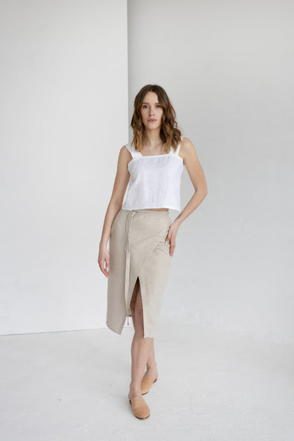 linen wrap skirt