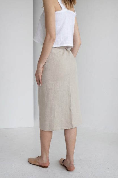 linen wrap skirt