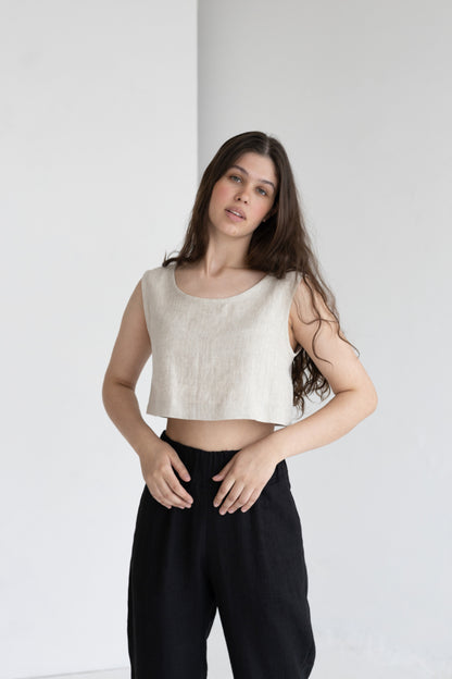 linen crop top