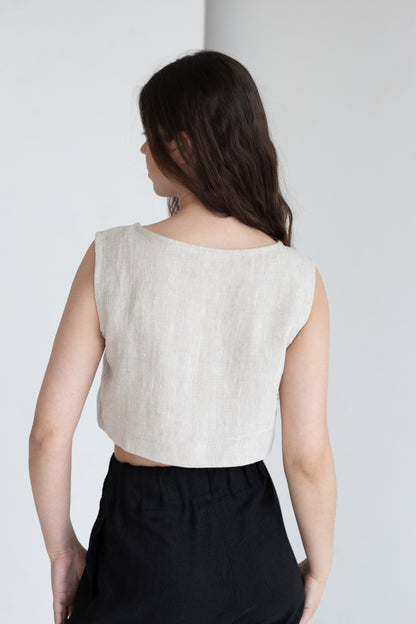 Natural light Linen Crop Top