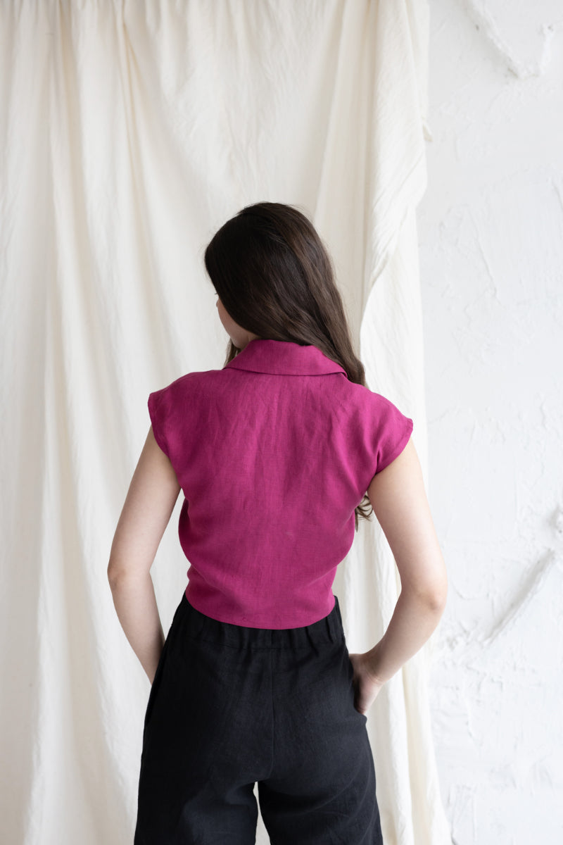 sleveless linen shirt