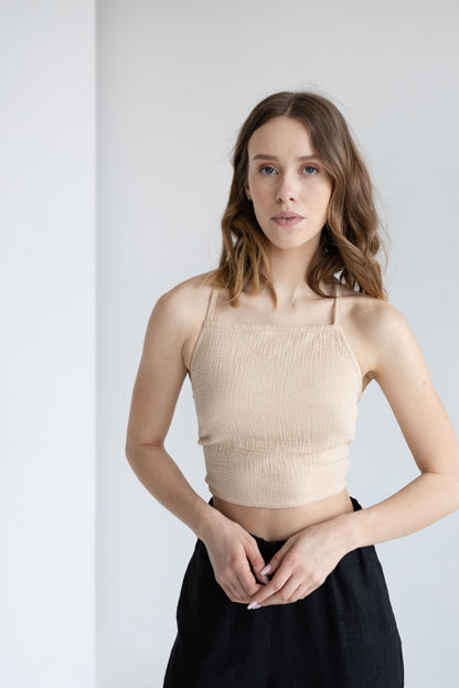 gauze crop top