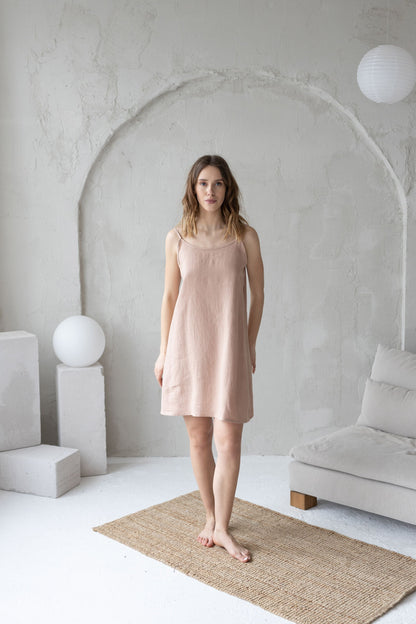 Peach linen nightdress