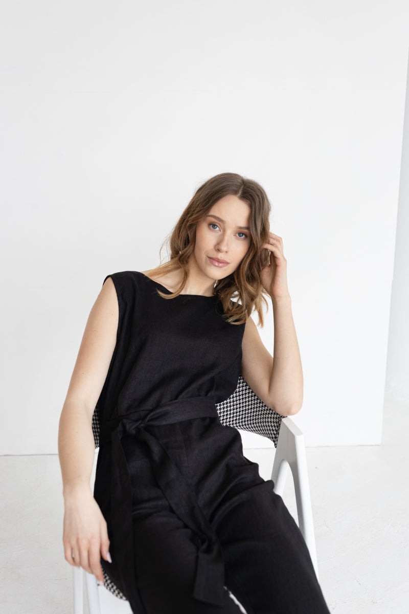 black linen jumpsuit