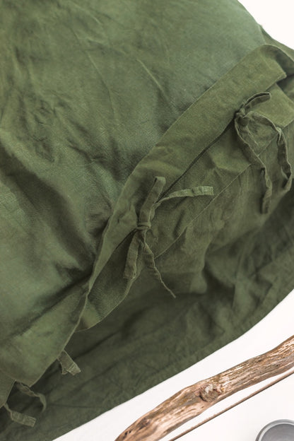 Dark green Linen Duvet Cover