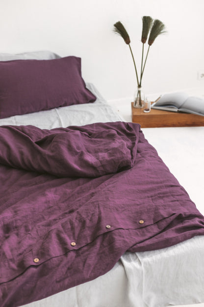 plum linen duvet cover