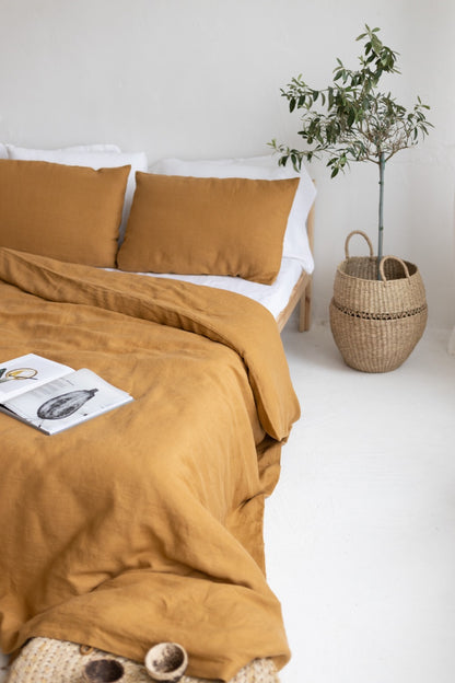 linen duvet cover with ties
