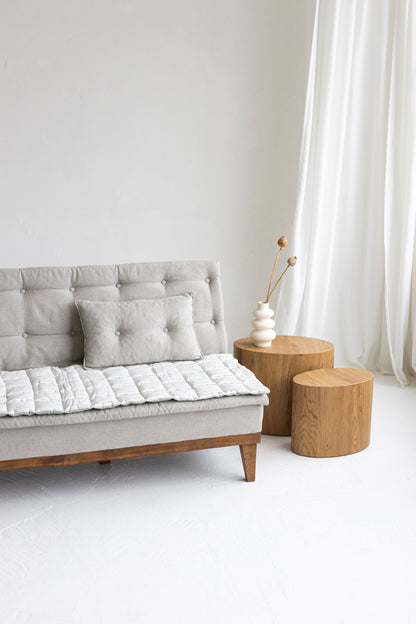 Two-sided Sage Linen Couch Mat