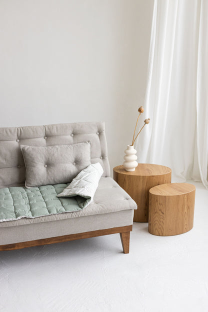 Two-sided Sage Linen Couch Mat