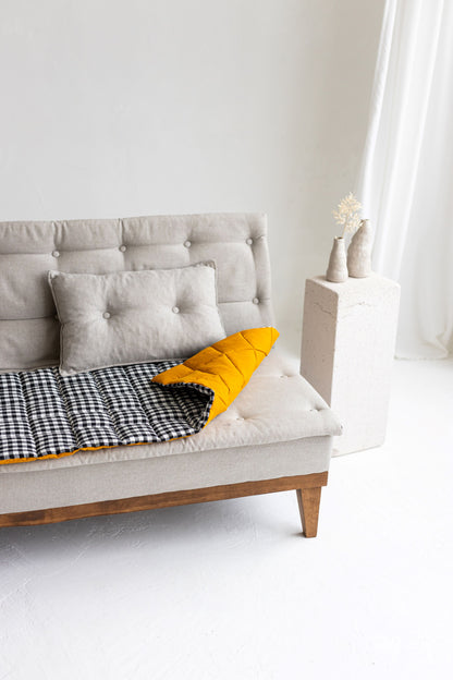 Two-sided Mustard Linen Couch Mat