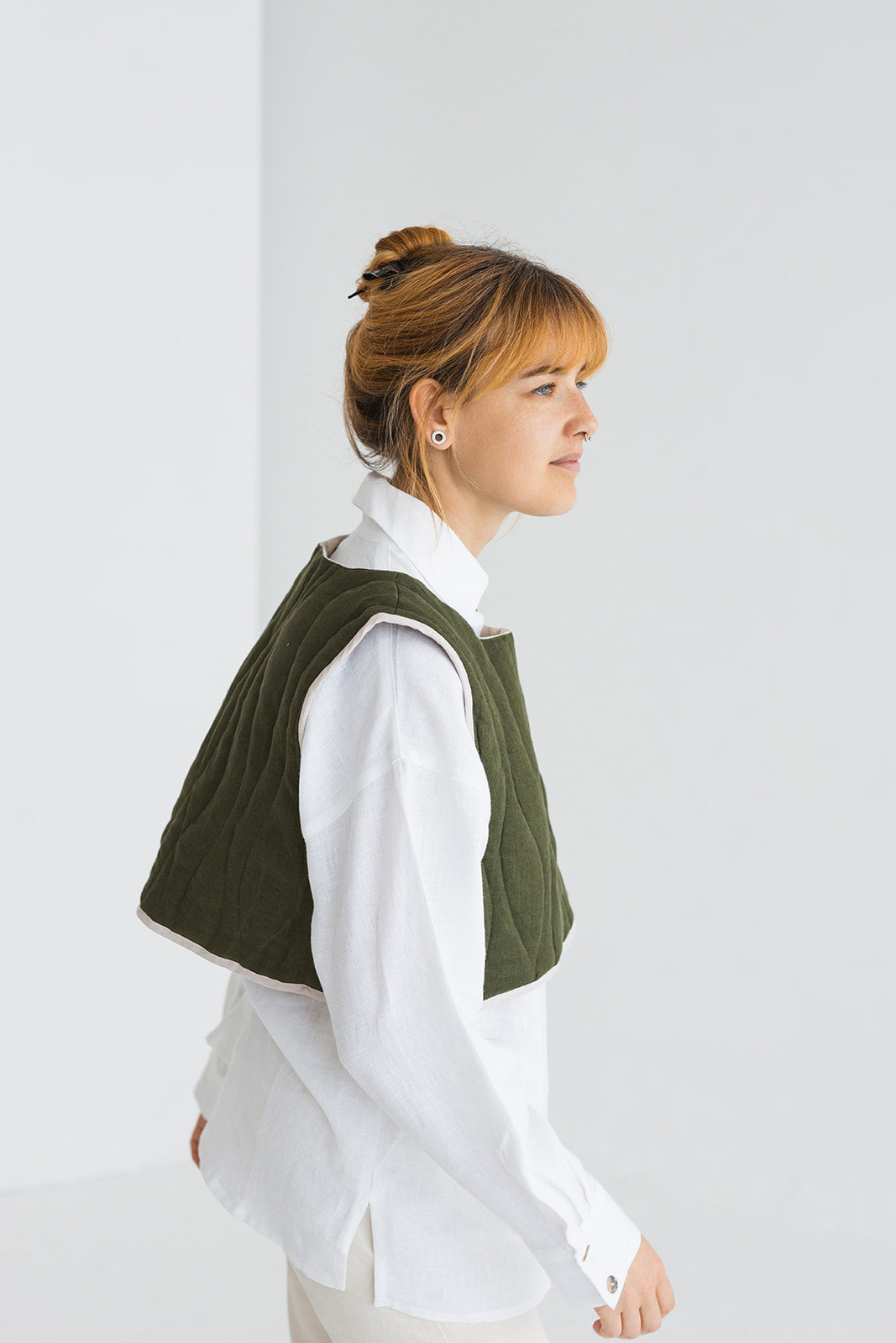 quilted linen vest