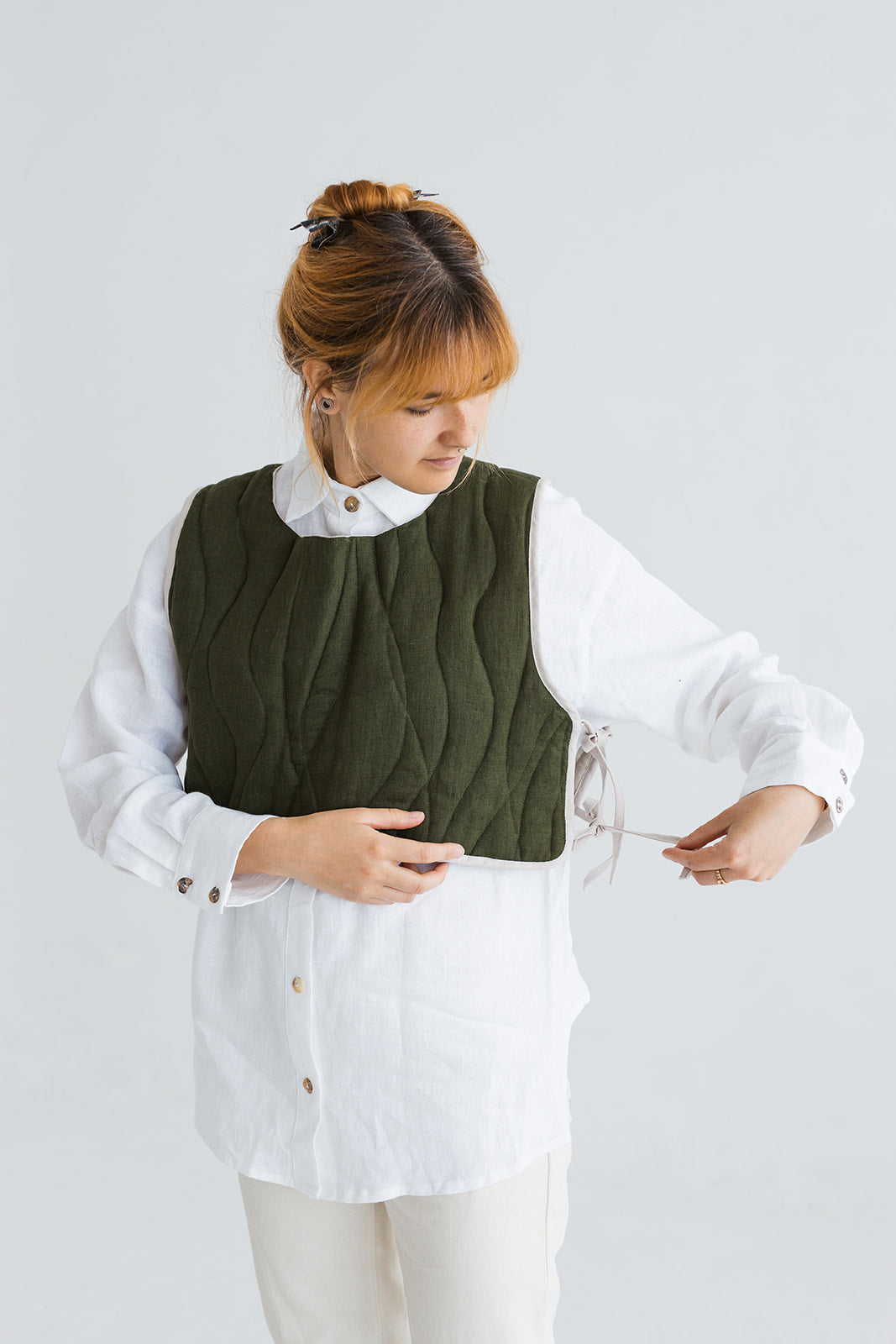 quilted linen vest