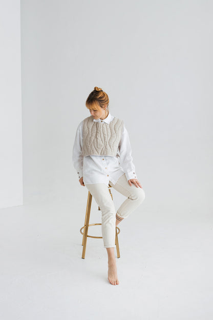 quilted linen vest