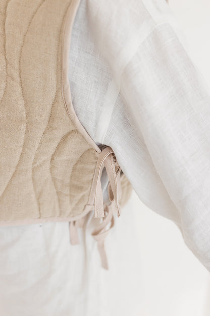 quilted linen vest