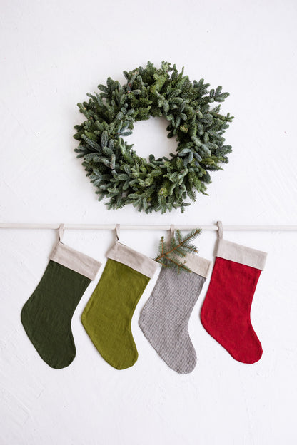 Linen Christmas Stocking