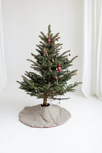 linen Christmas tree skirt