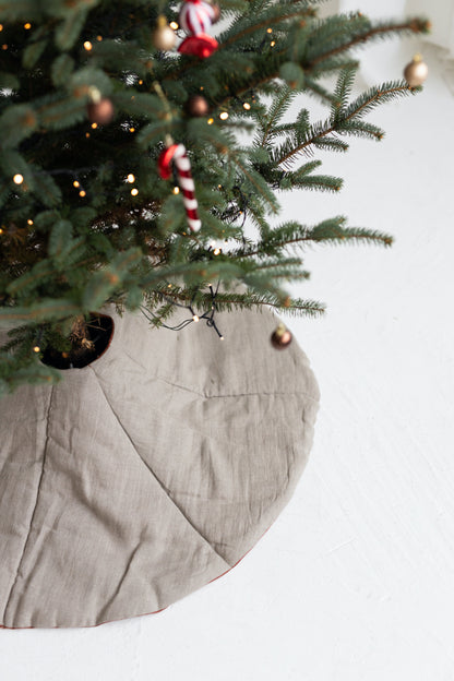 linen Christmas tree skirt