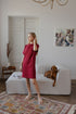 Red linen dress