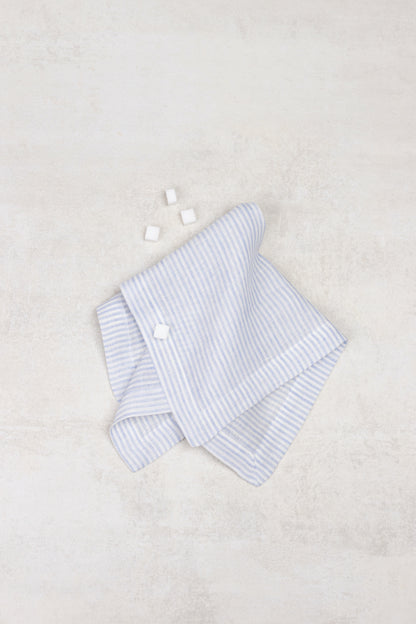 Sky Blue Stripes Linen Napkins Set Of 2