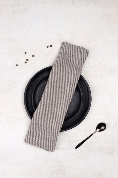 striped black napkin