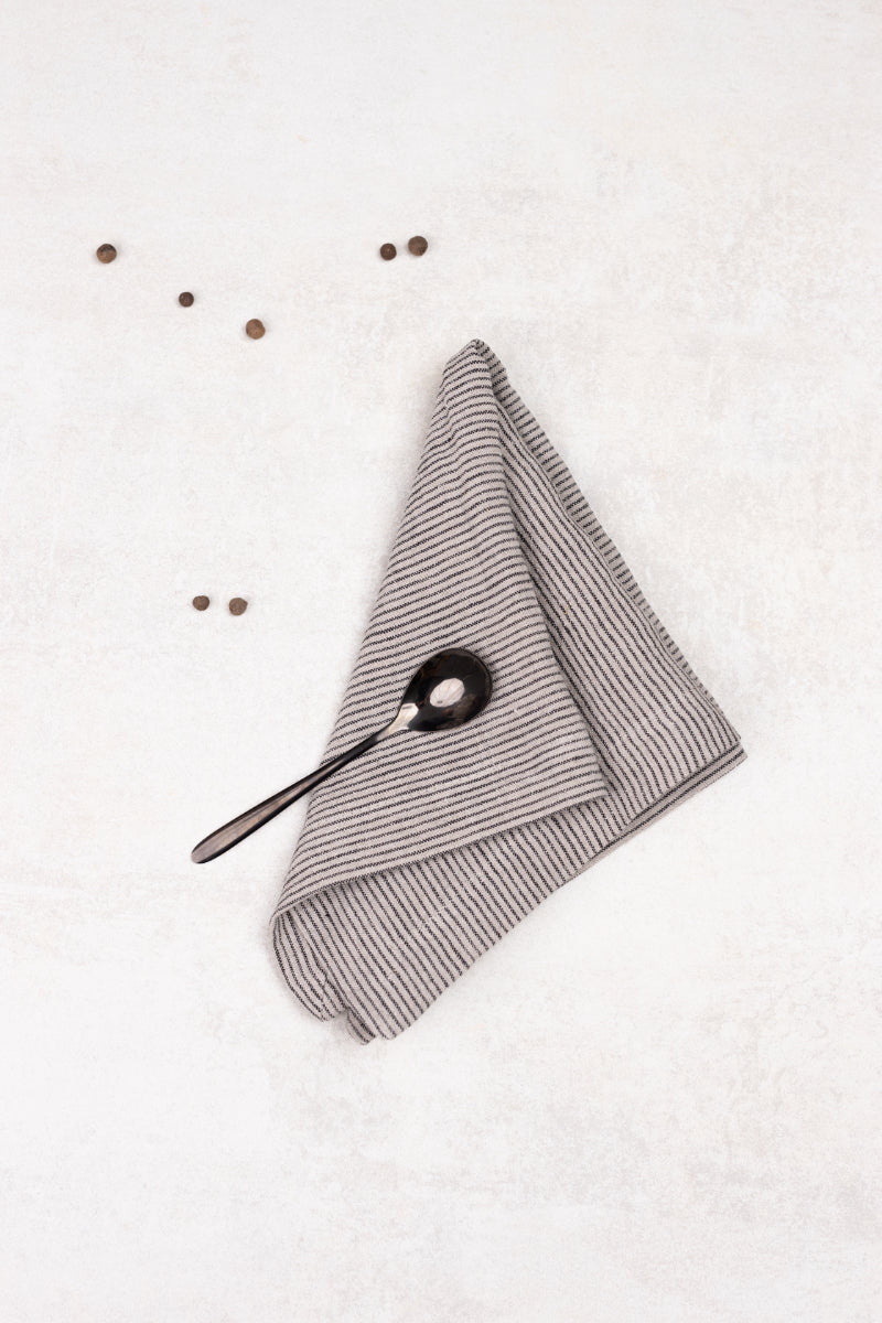striped black napkin