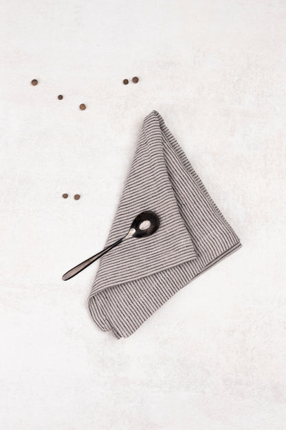 striped black napkin