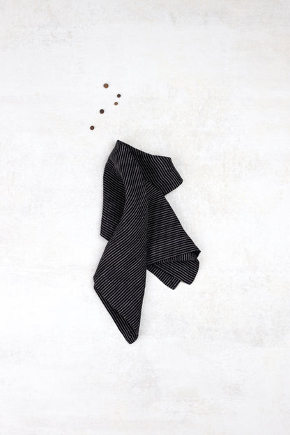 black striped linen napkin