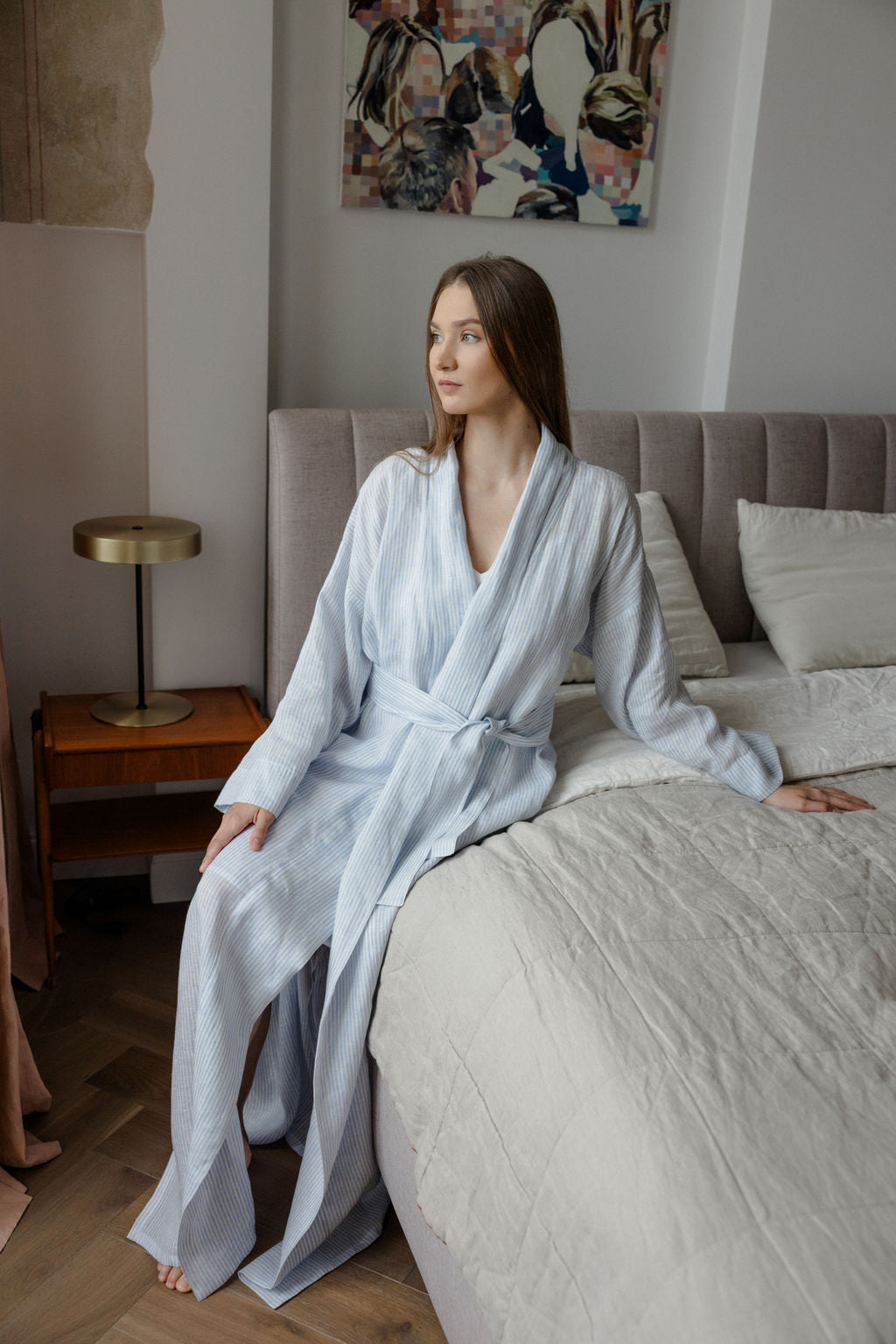 Long Lightweight Linen Robe