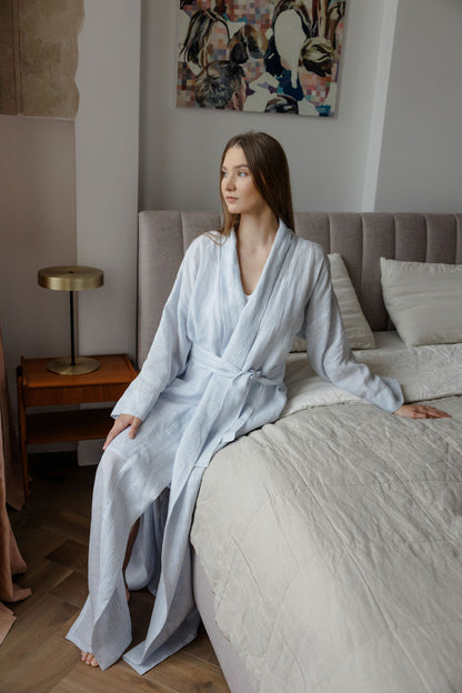 Long Lightweight Linen Robe