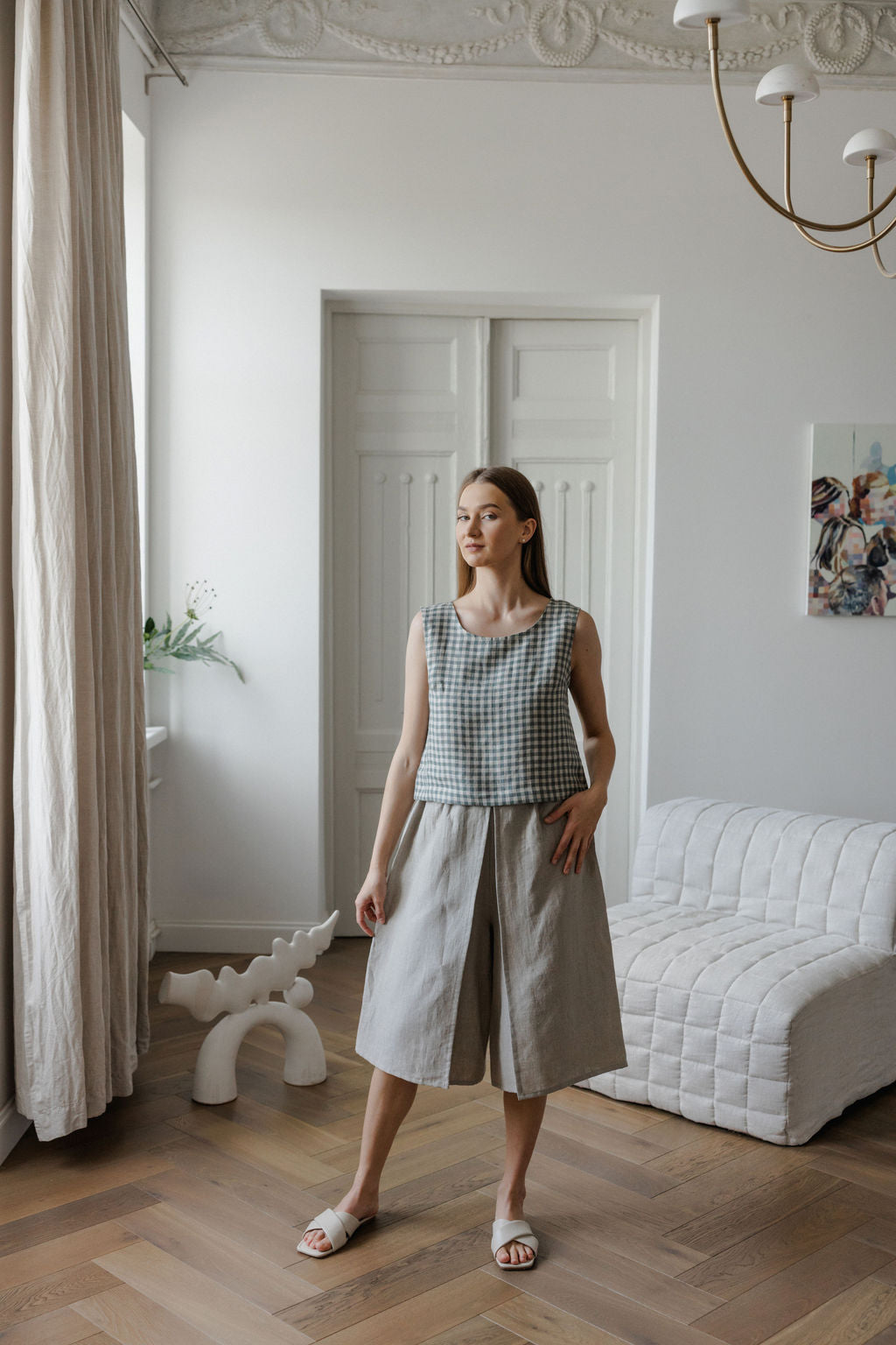Linen Culotte Pants